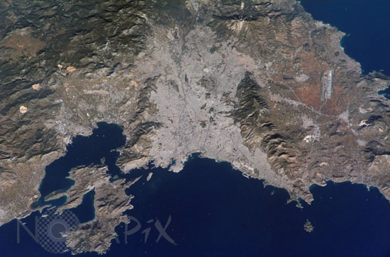 Athènes vue depuis la station spatiale internationale