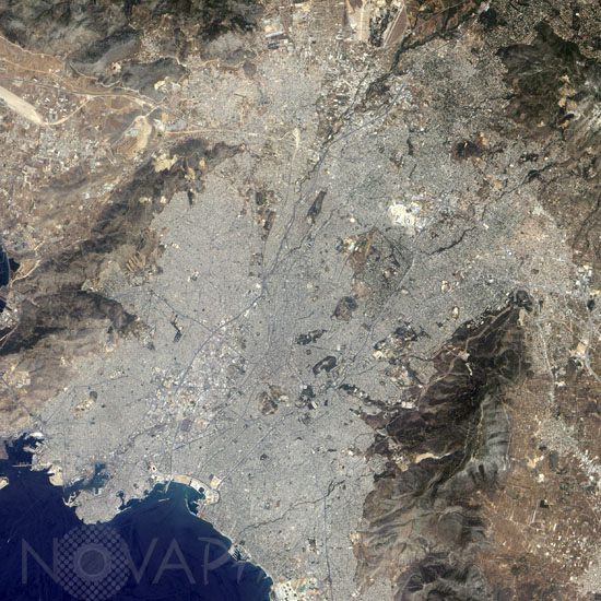 Athènes vue par satellite