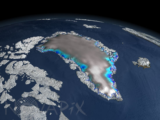 Changements de la calotte glaciaire du Groënland 2003-2006