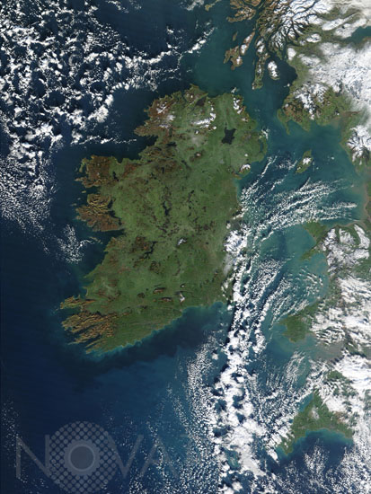 L'Irlande vue par le satellite Terra