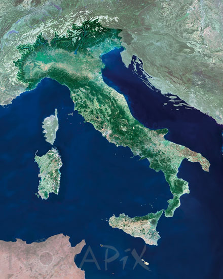L'Italie vue par satellite