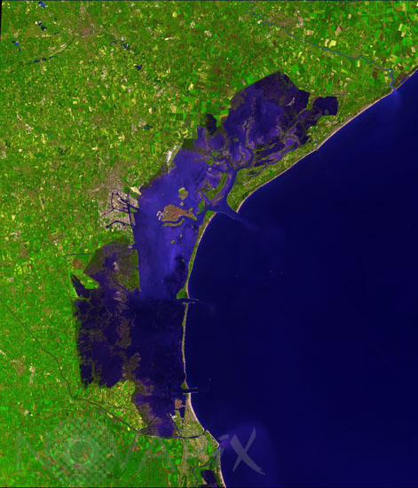 Venise et sa lagune vue par satellite 2001