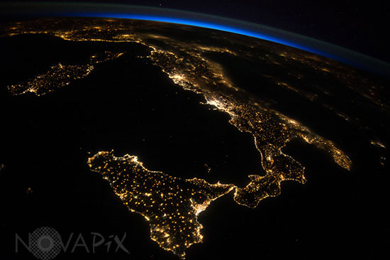 L'Italie vue de nuit