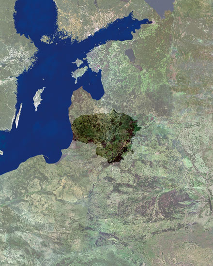 La Lithuanie vue par satellite