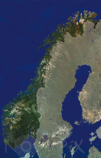 La Norvège vue par satellite