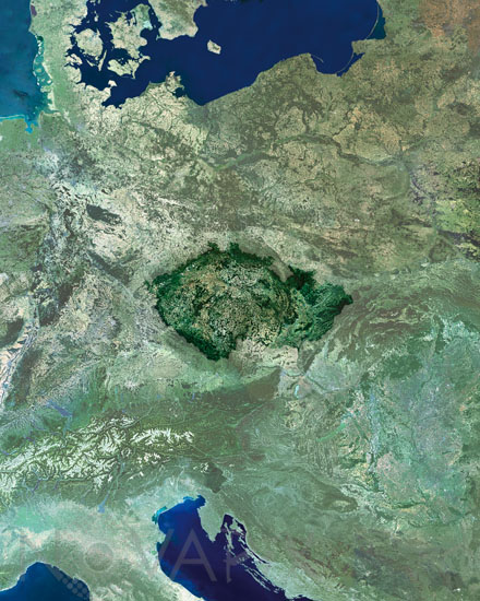 La République Tchèque vue par satellite