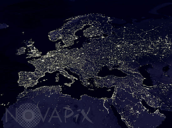 Europe by night. Light pollution