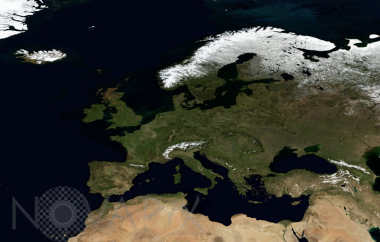 L'Europe vue par satellite en Avril 2004
