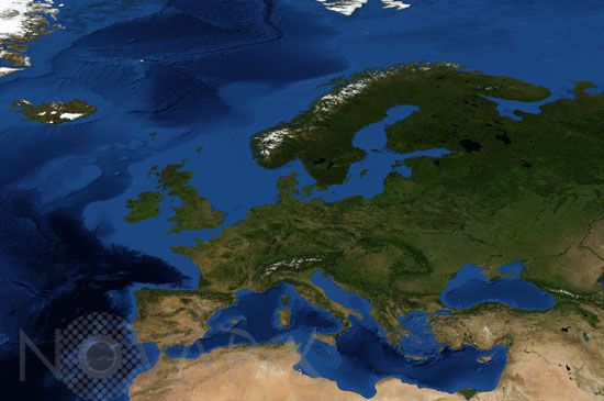 L'Europe vue par satellite en Avril 2004