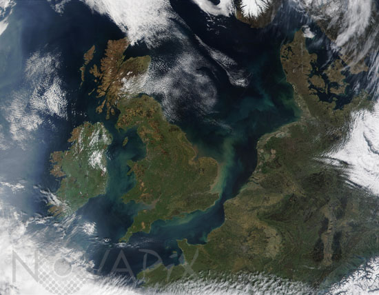 Northern Europe from Terra satellite 06/2002