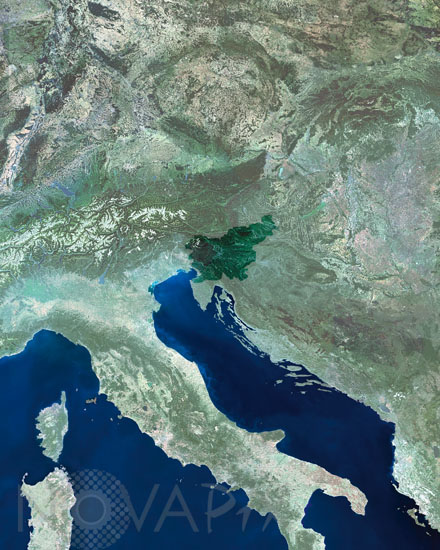 La Slovénie vue par satellite