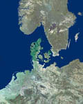 Le Danemark vu par satellite