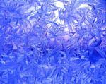 Cristaux de glace sur une vitre