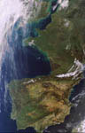 France and Spain by satellite Envisat in 2007