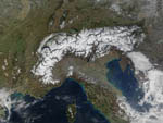 Les Alpes vues par le satellite Terra 03/2002