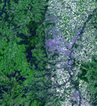 La Chaine des Puys vue par satellite