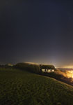 Maison à colombage et ciel étoilé. Etretat 