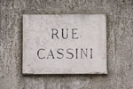 Plaque de la rue Cassini à Paris