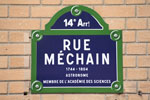 Plaque de la rue Méchain à Paris