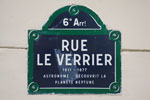 Plaque de la rue Le Verrier à Paris