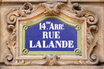 Plaque de la rue Lalande à Paris