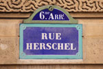 Plaque de la rue Herschel à Paris