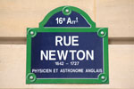 Plaque de la rue Newton à Paris