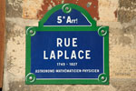 Plaque de la rue Laplace à Paris