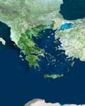 Grèce vue par le satellite Envisat 2003