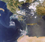 Incendies en Grèce vus par le satellite Envisat 08/2007