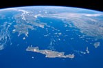 Mer Egée vue de l'espace