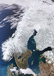 La Scandinavie vue par satellite