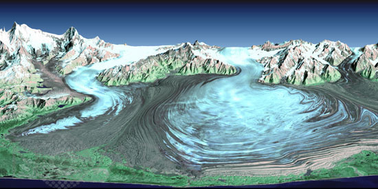 The Malaspina Glacier in Alaska