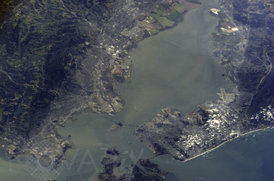 La baie de San Francisco vue de l'espace