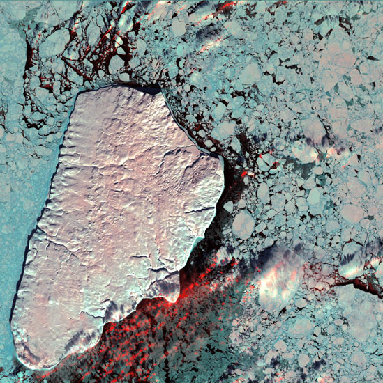 Ile Akpatok, Québec, vu par Landsat-7
