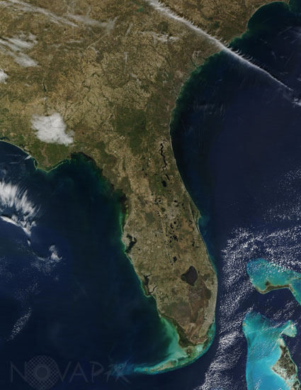 Florida seen from space in february 2003