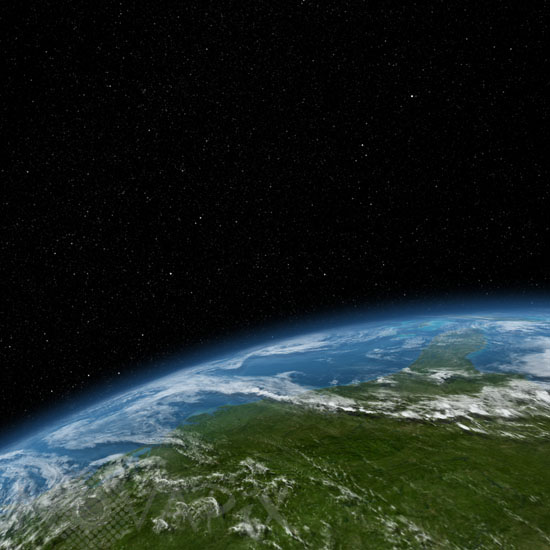Earth limb with starry sky