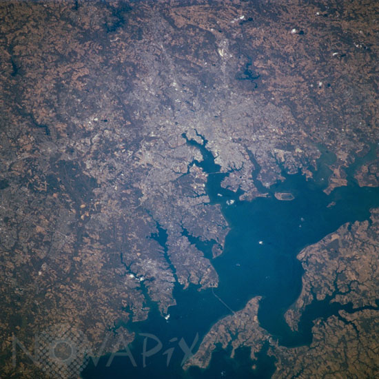 Baltimore, USA, vue par la navette Atlantis 02/2001