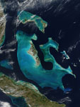 Les Bahamas vues par satellite 