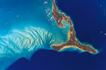 Eleuthera vue depuis l'espace