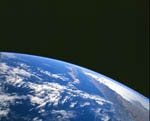 Basse Californie, Mexique, vue par la navette Discovery. 12/1999