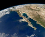 Terre vue de l'espace: Californie et Mexique