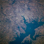 Baltimore, USA, vue par la navette Atlantis 02/2001