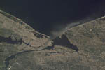 Région de Manhattan, New York, vue de l'espace - 11/09/2001