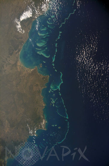 The Great Barrier Reef in Australia from space