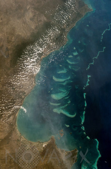The Great Barrier Reef in Australia from space