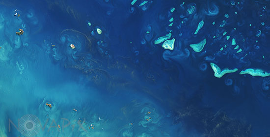 The Great Barrier Reef in Australia from satellite