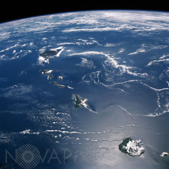 Archipel d'Hawaii vu par la navette Discovery