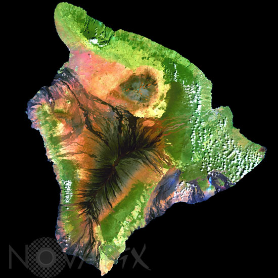 L'île d'Hawaii vue par Landsat-7