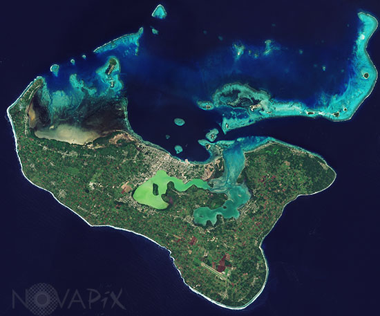 Tongatapu vue par satellite